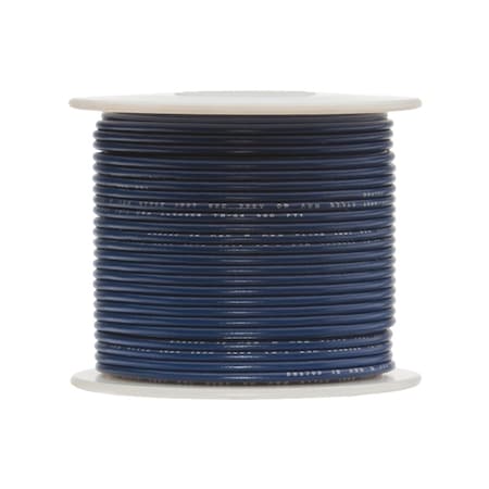 28 AWG Gauge Solid Hook Up Wire, 250 Ft Length, Blue, 0.0126 Diameter, UL1007, 300 Volts